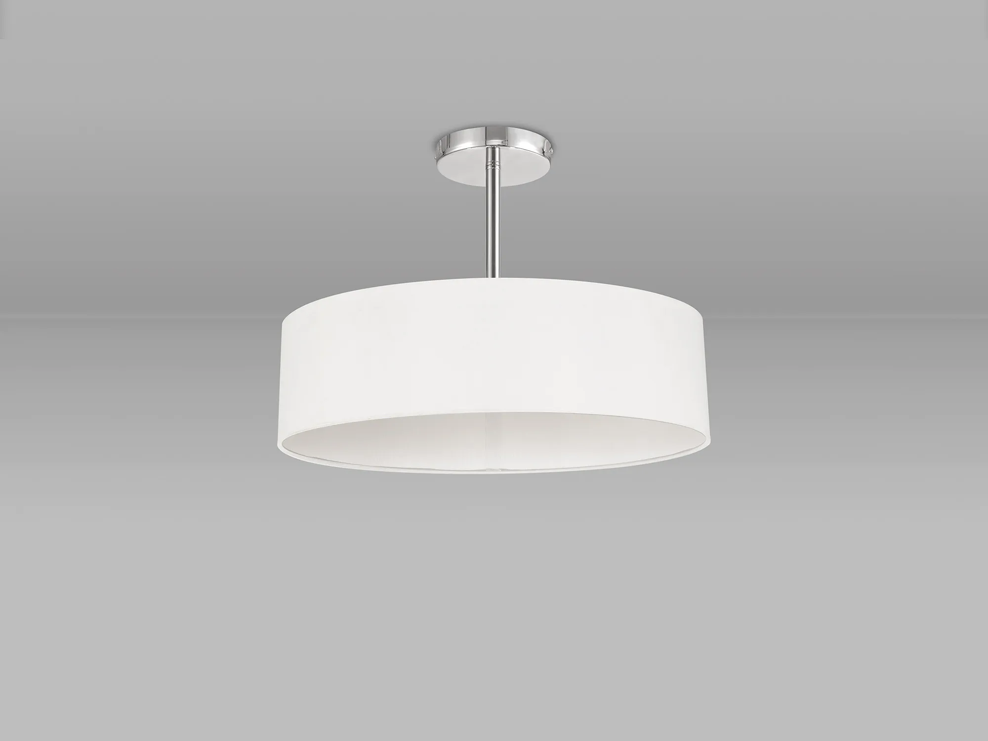 Baymont 45cm Semi Flush 5 Light Polished Chrome, White DK0727  Deco Baymont CH WH